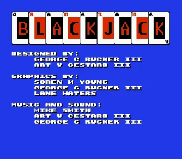 Blackjack (USA) (Unl) screen shot title